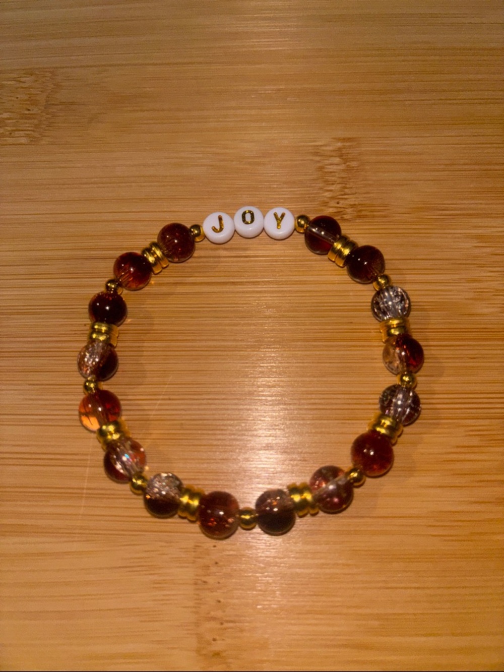 JOY Gold and Amber Beaded Bracelet